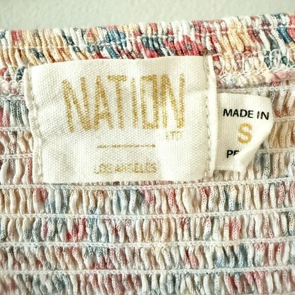 Nation LTD Mitzy Smocked Cotton Mini Ruffle Skirt in Flower Power Floral -  S - Picture 6 of 7